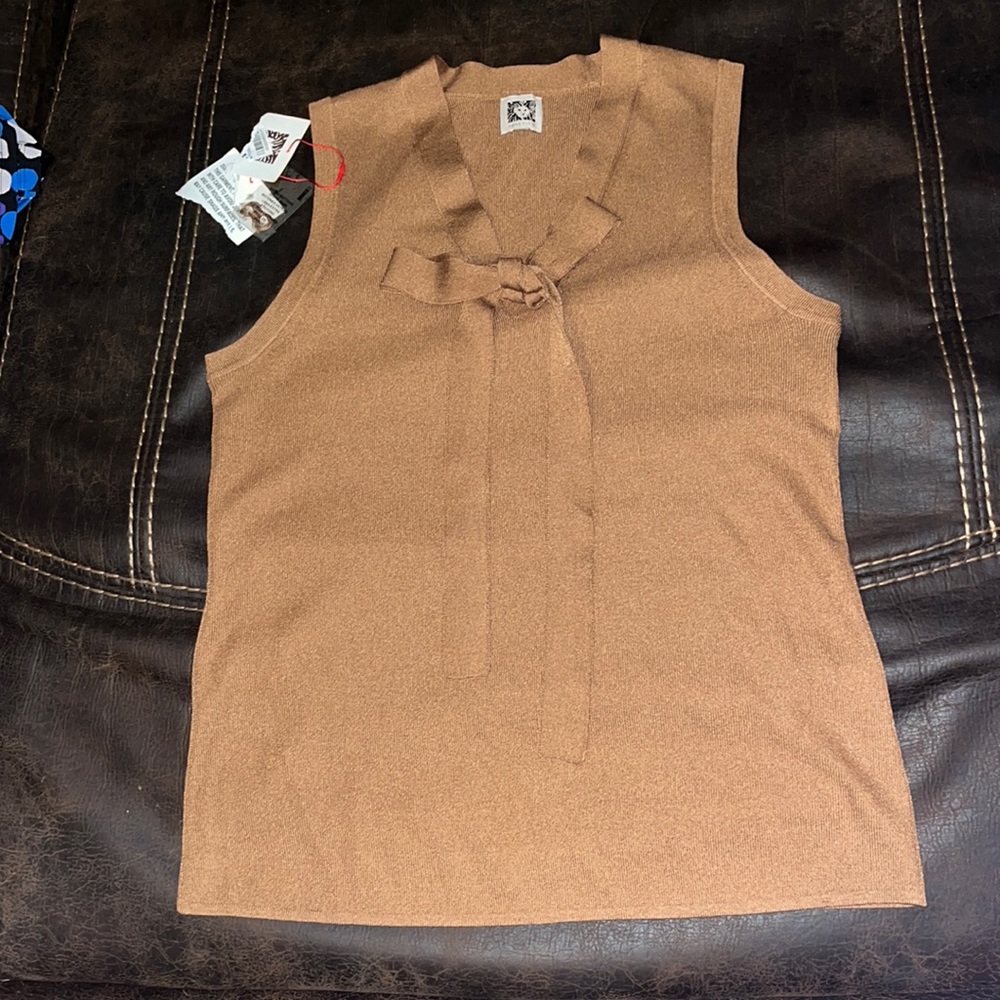 Anne Klein brown blouse size medium